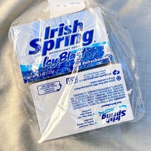 Vintage Irish Spring Icy Blast Deodorant Soap Bars 4.5‎ oz Set of 4 NOS Unopened